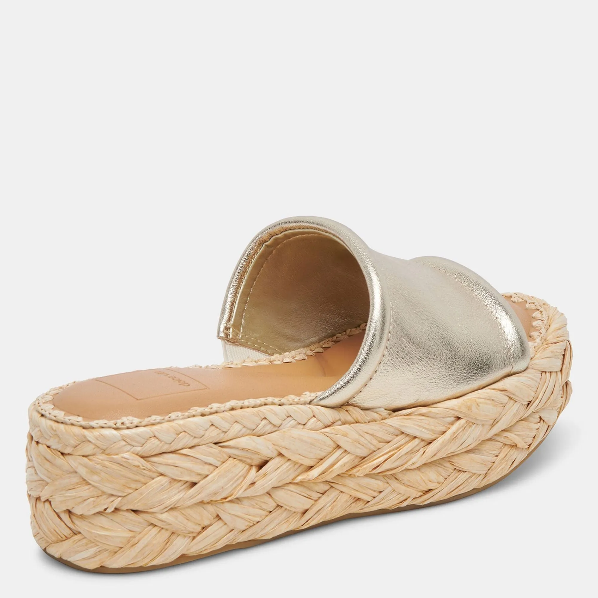 Chavi Wide Sandals Light Gold Metallic Leather