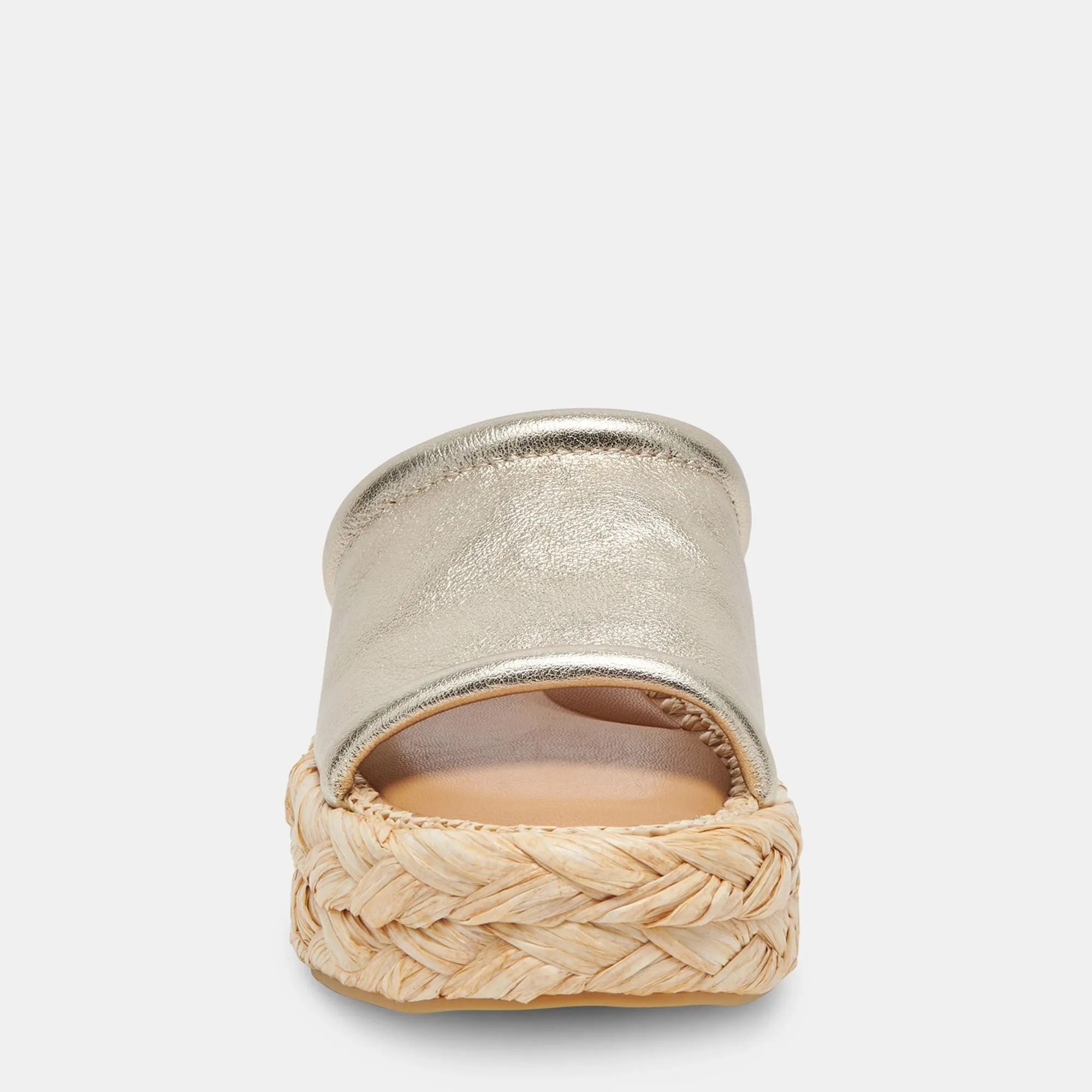 Chavi Wide Sandals Light Gold Metallic Leather