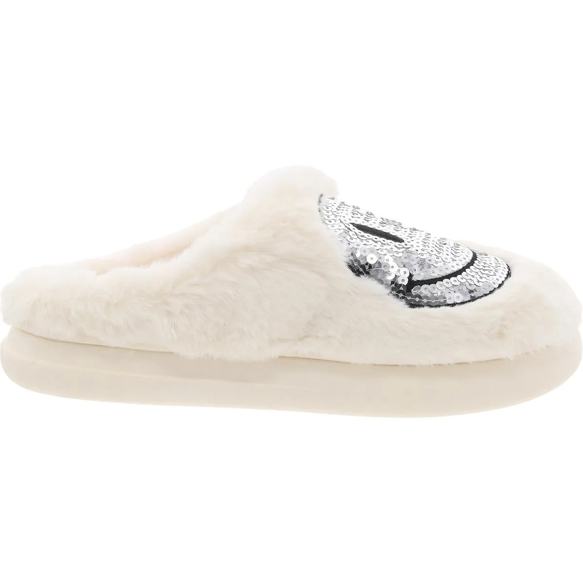 CHILLS Womens Faux Fur Lined Faux Fur Slide Slippers