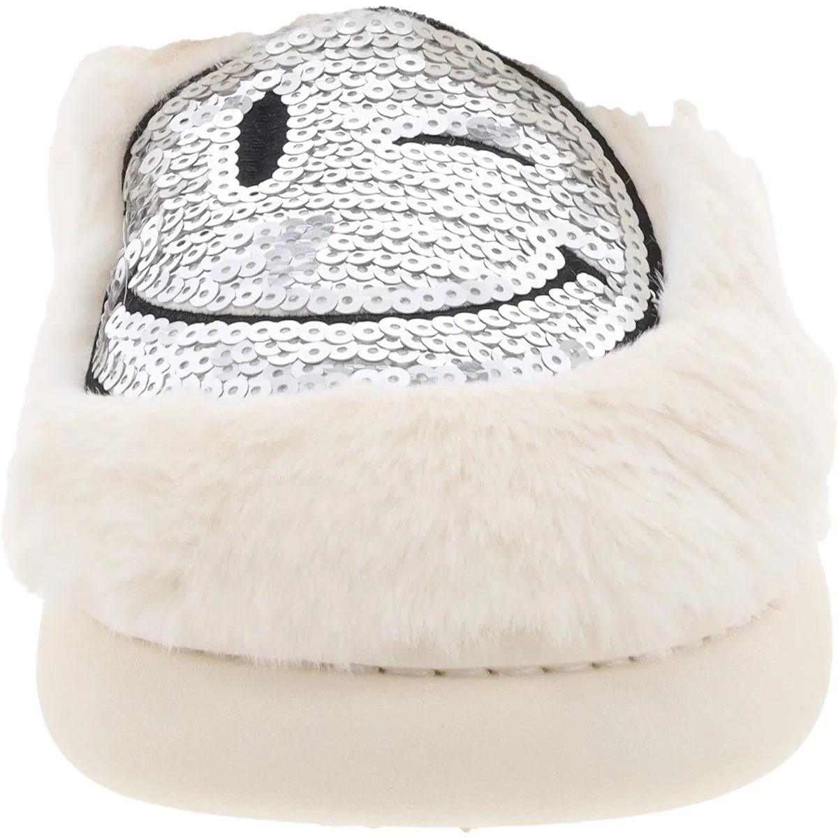 CHILLS Womens Faux Fur Lined Faux Fur Slide Slippers
