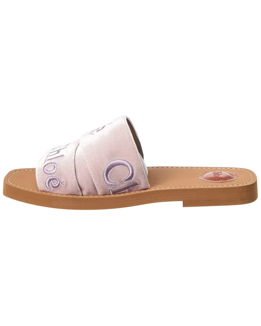 Chlo Woody Velvet Slide