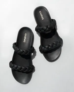 Coco Chunky Braided Pool Slide In Black
