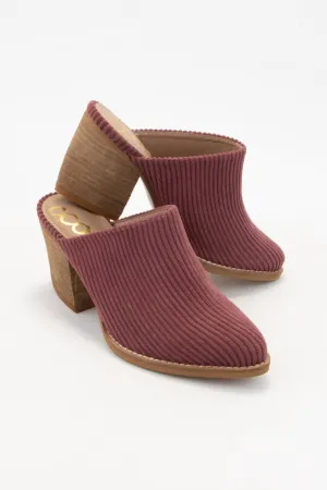 Corduroy Mule In Plum