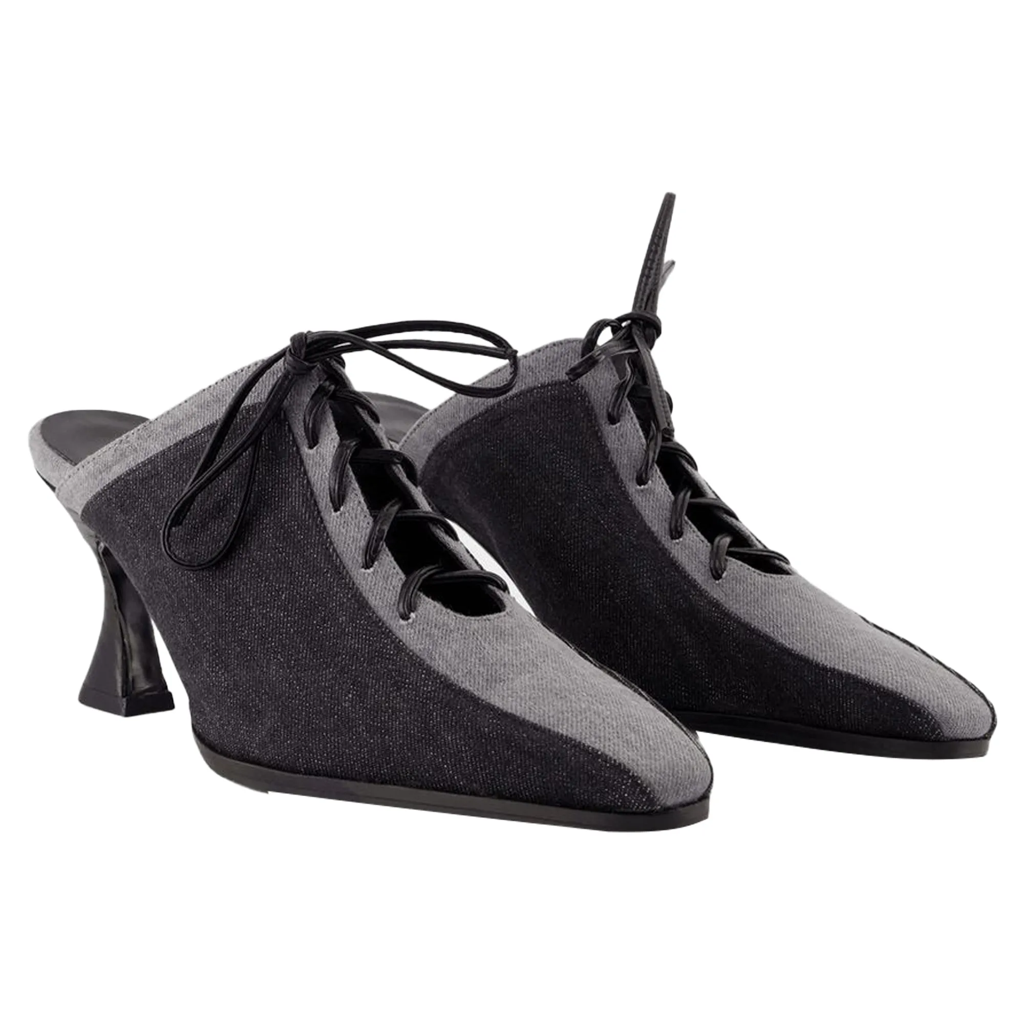 Corset Sandals - Carel - Canvas - Black