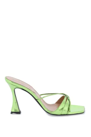 D'accori Women's Metallic Leather Lust Mules