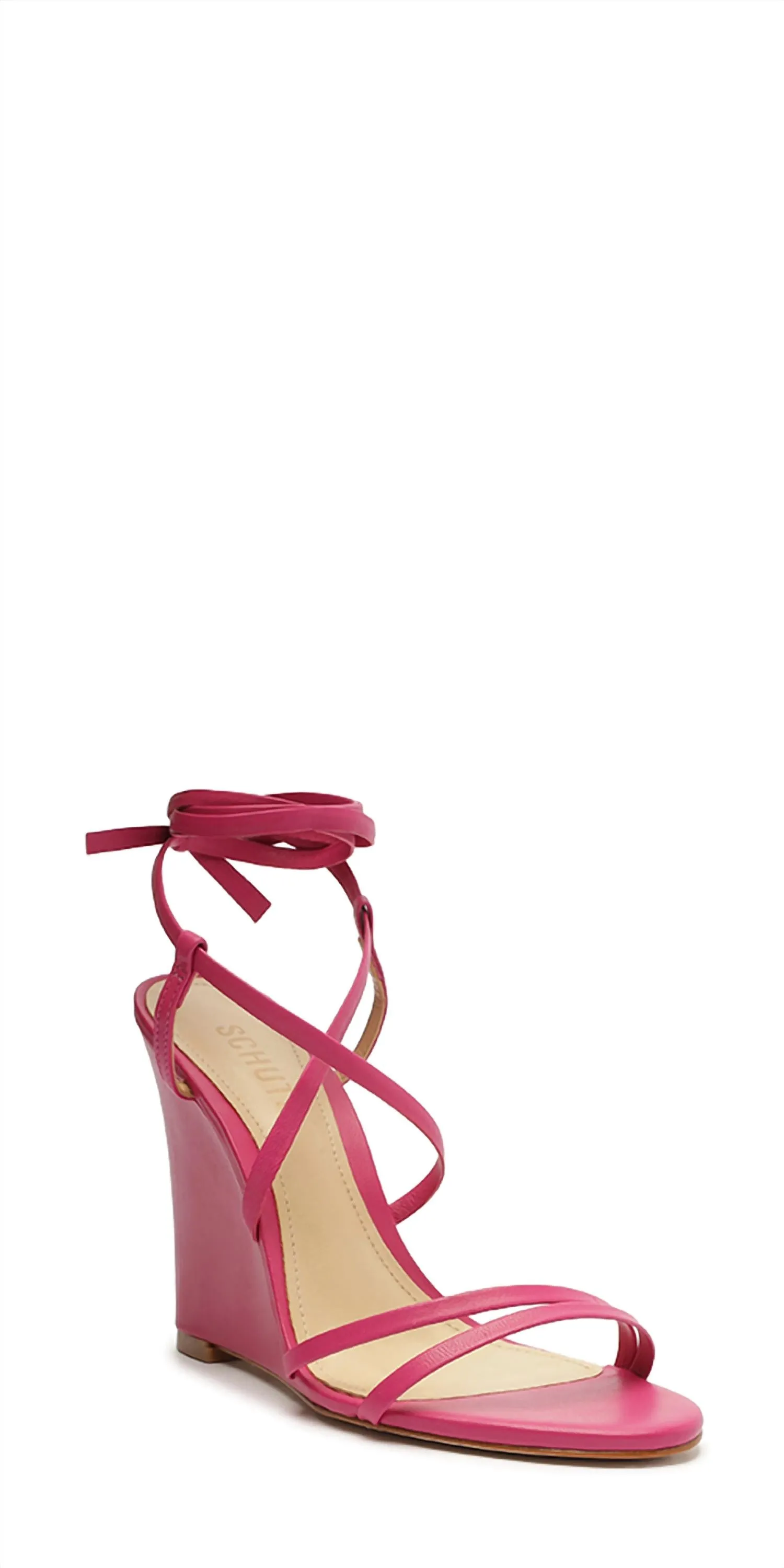 Deonne Wedge Sandals In Hot Pink