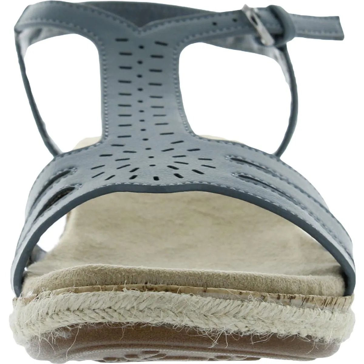 Dorinda Womens Faux Leather T-Bar Espadrilles