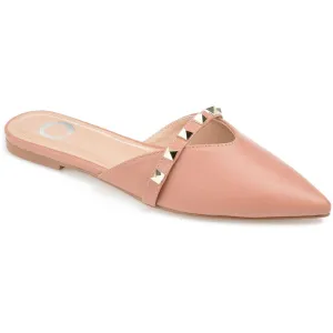 DREAH Womens Faux Leather Pointed Toe Mules