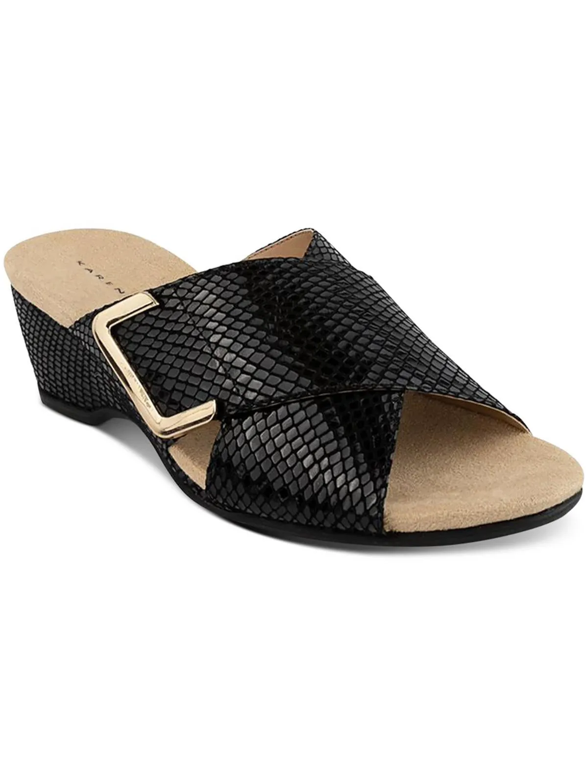 ELZAA Womens Slip On Open Toe Wedge Sandals