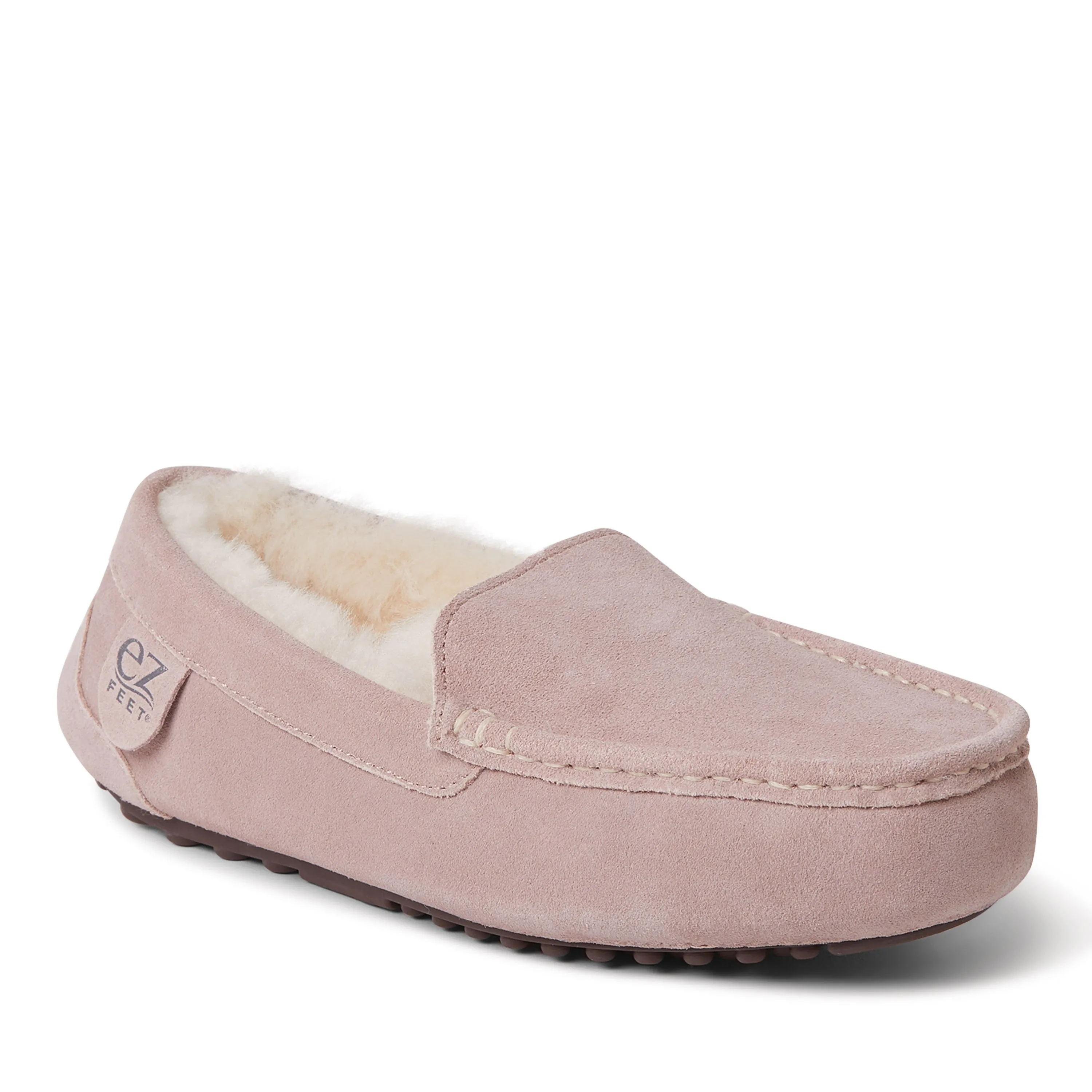 EZ Feet Women's Genuine Suede Moccasin Slipper