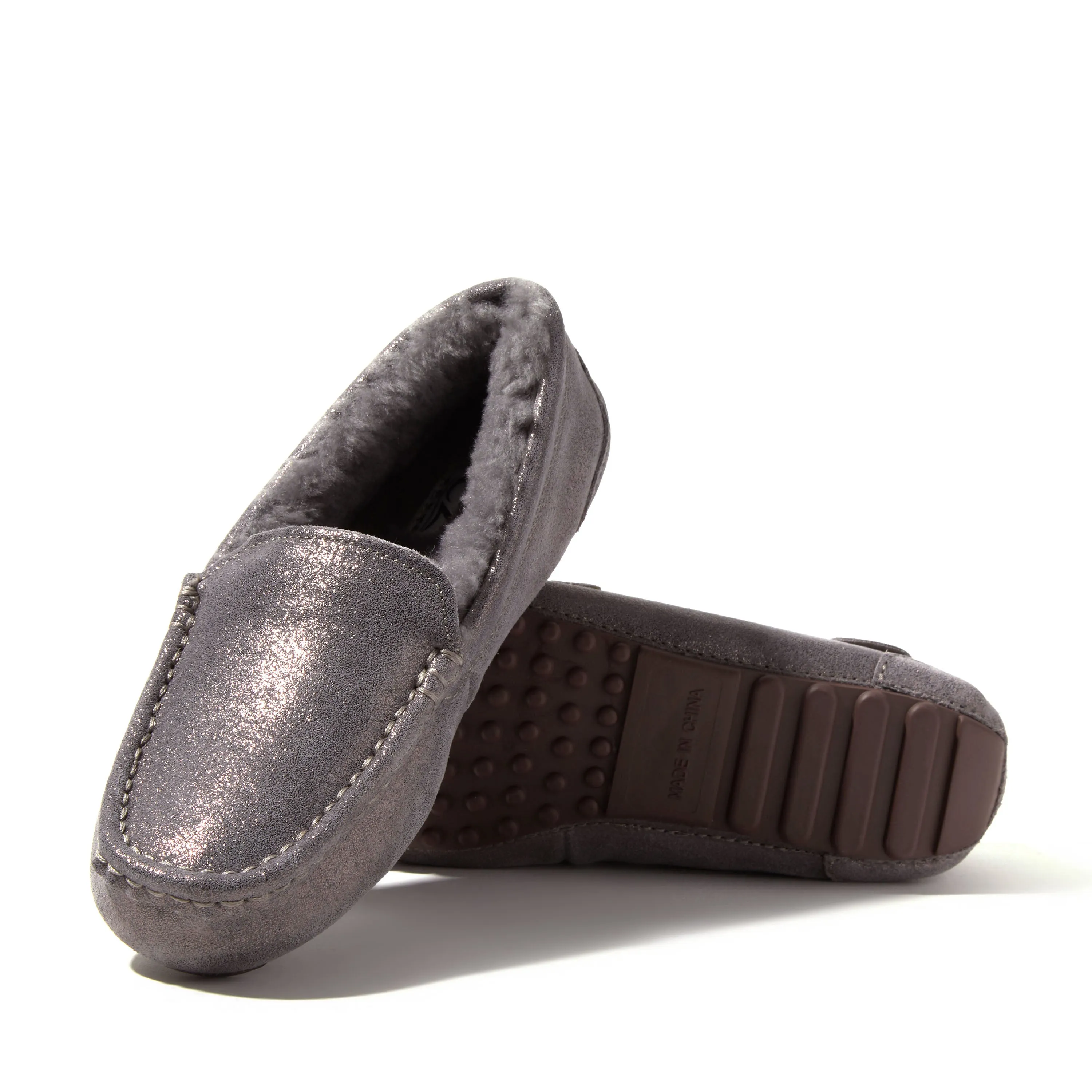 EZ Feet Women's Genuine Suede Moccasin Slipper