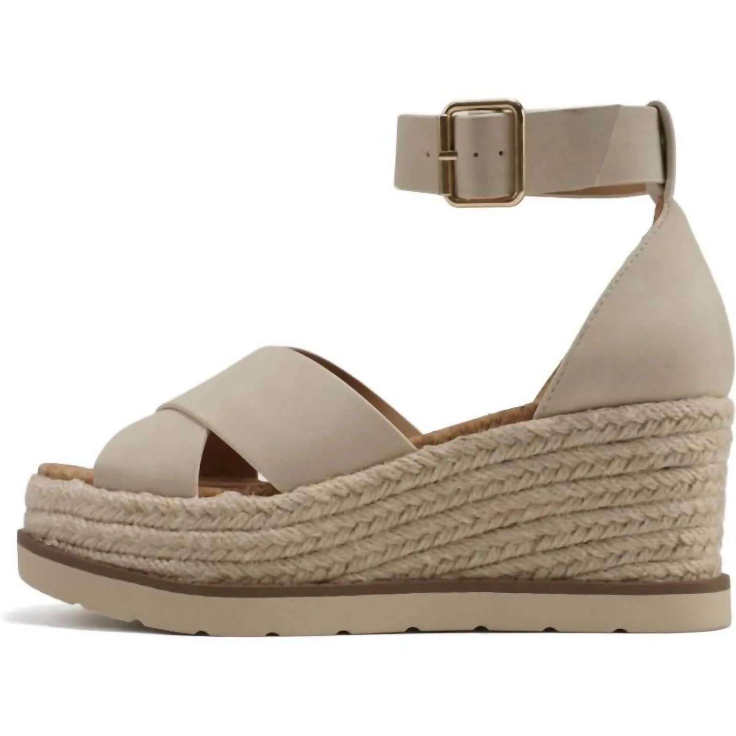 Fabian Espadrille Wedge In Beige