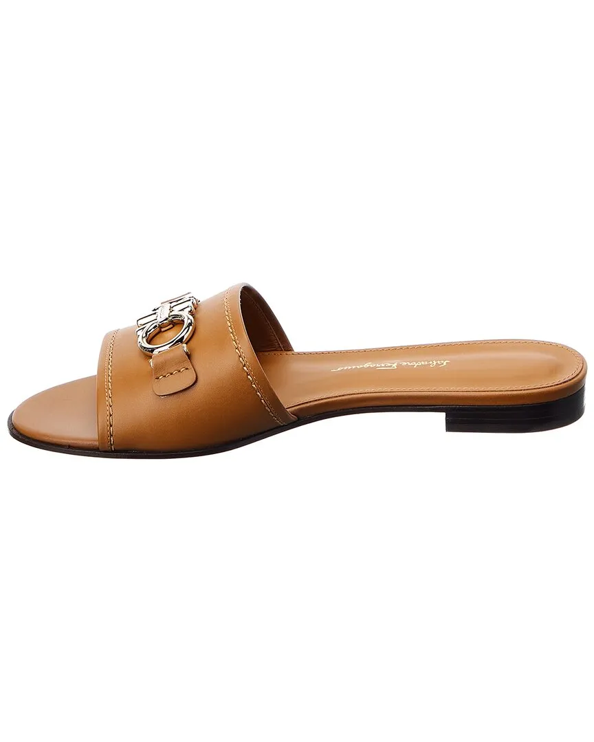Ferragamo Gancini Leather Slide