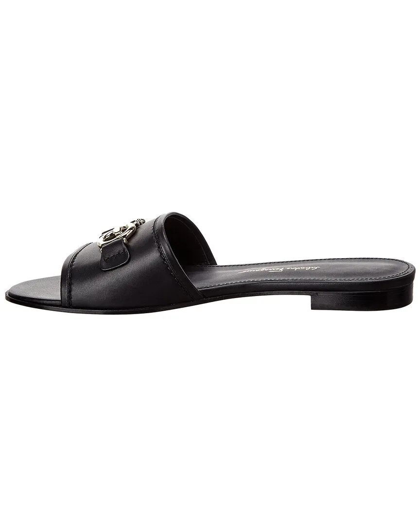 Ferragamo Gancini Leather Slide