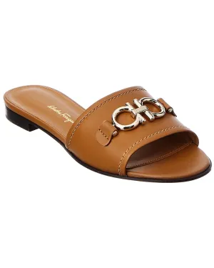 Ferragamo Gancini Leather Slide