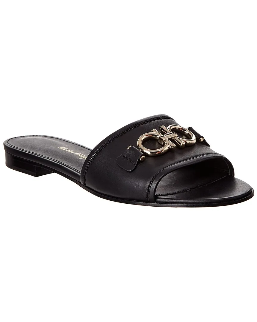 Ferragamo Gancini Leather Slide