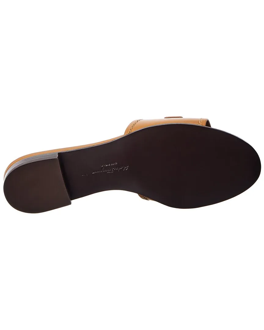 Ferragamo Gancini Leather Slide