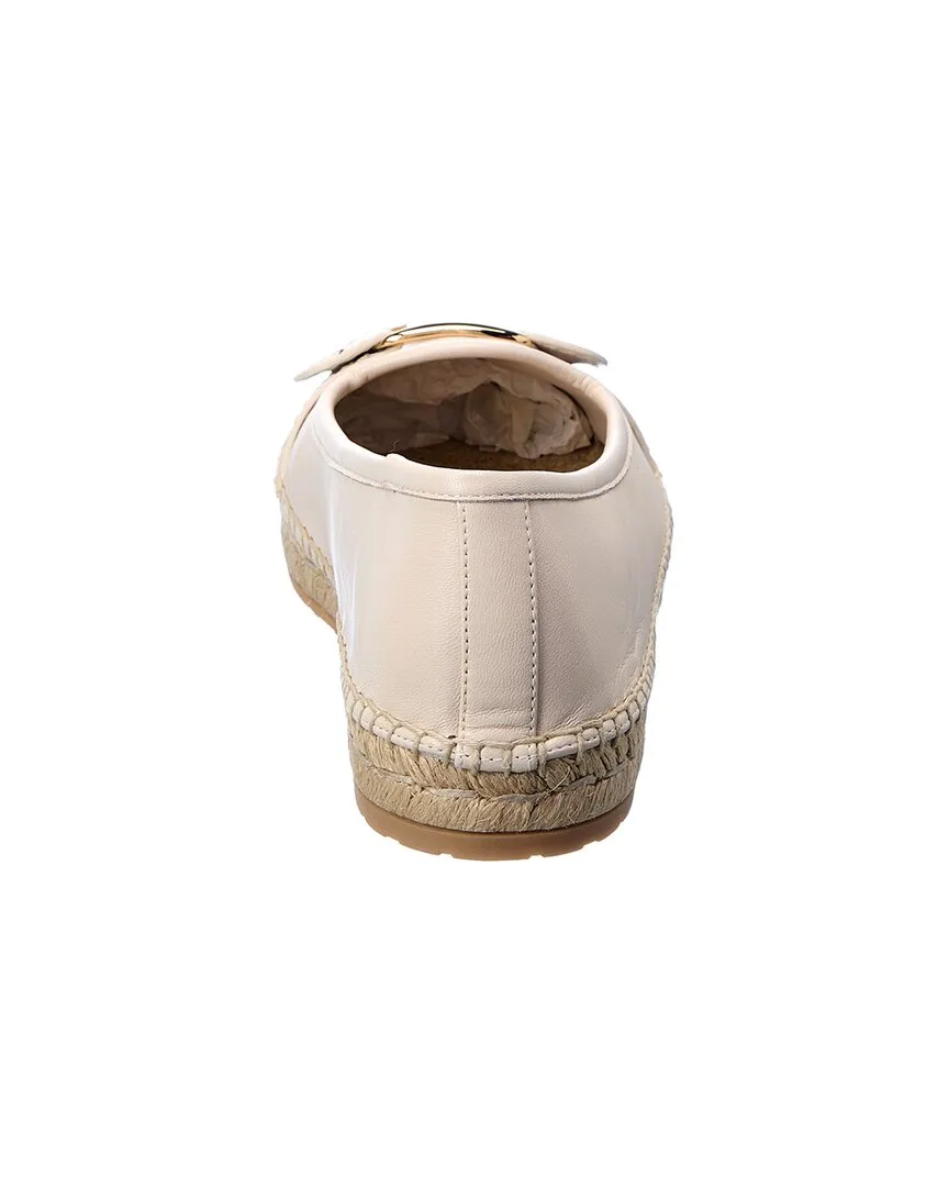 Ferragamo Logo Leather Espadrille