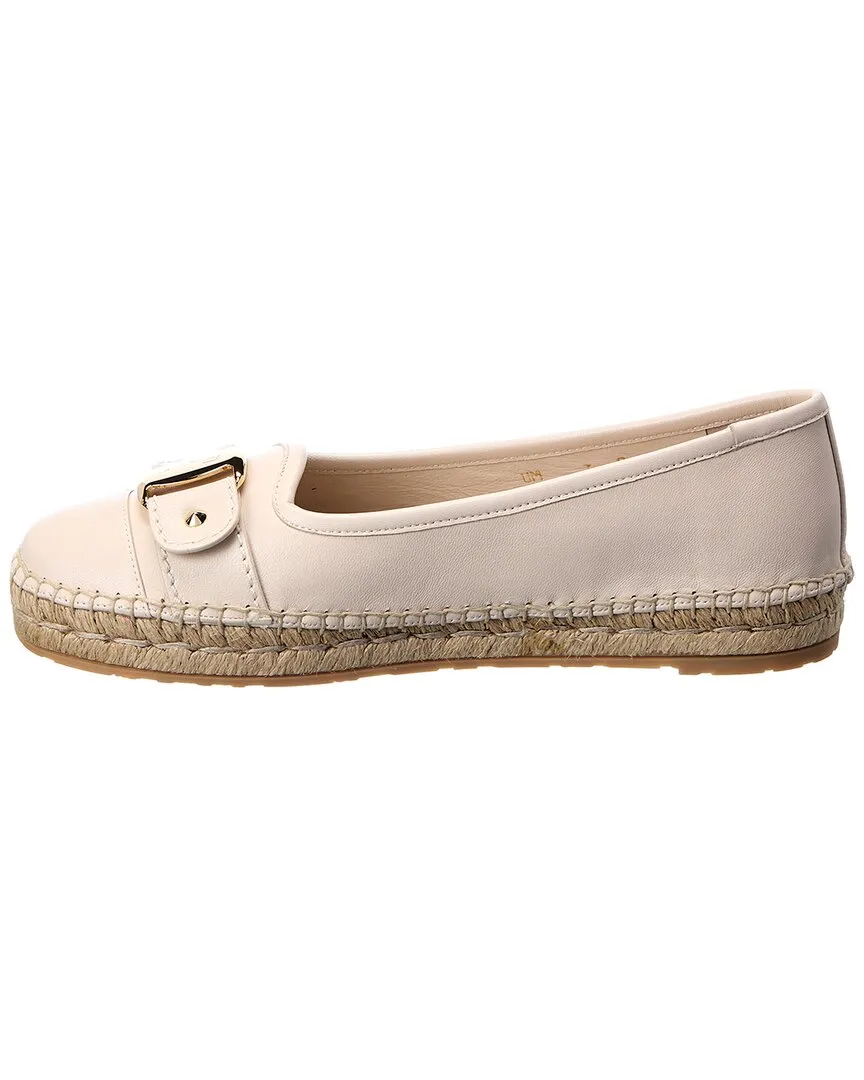 Ferragamo Logo Leather Espadrille