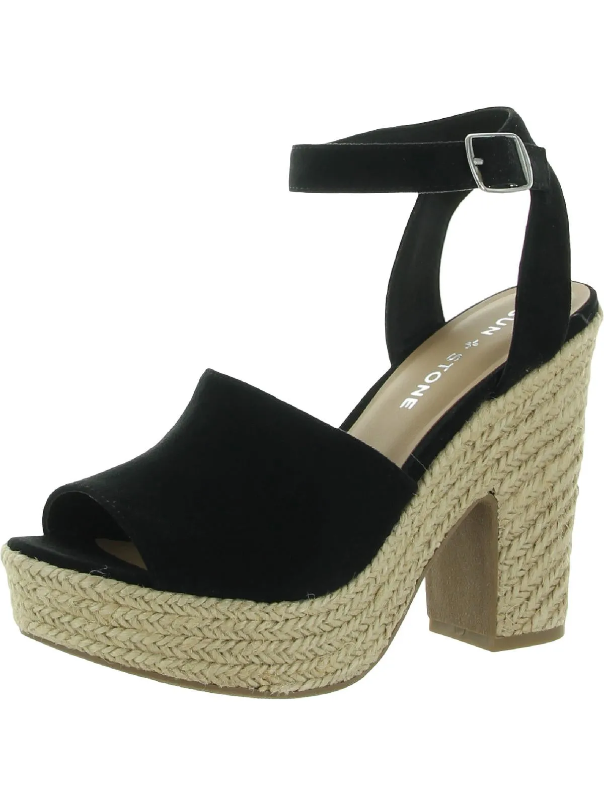 Fey Womens Faux Suede Espadrille Heels