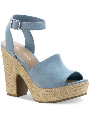 Fey Womens Faux Suede Espadrille Heels