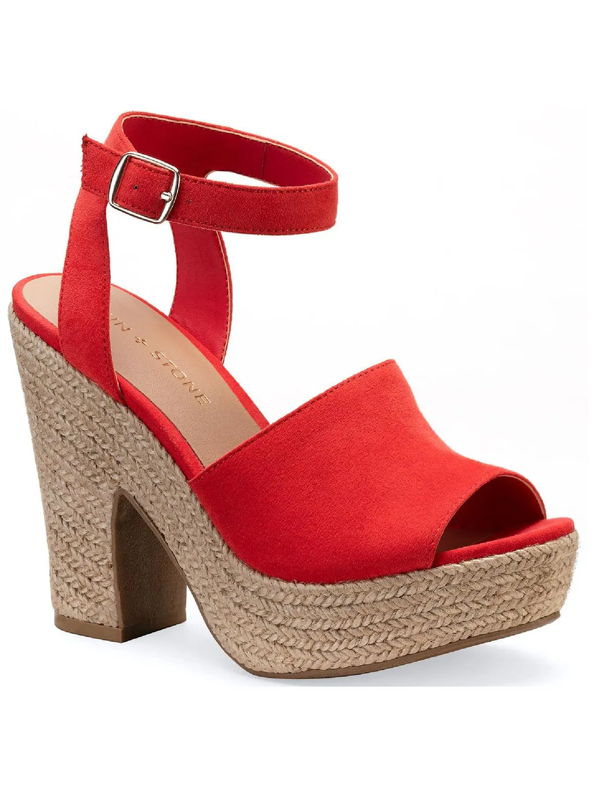 Fey Womens Faux Suede Espadrille Heels