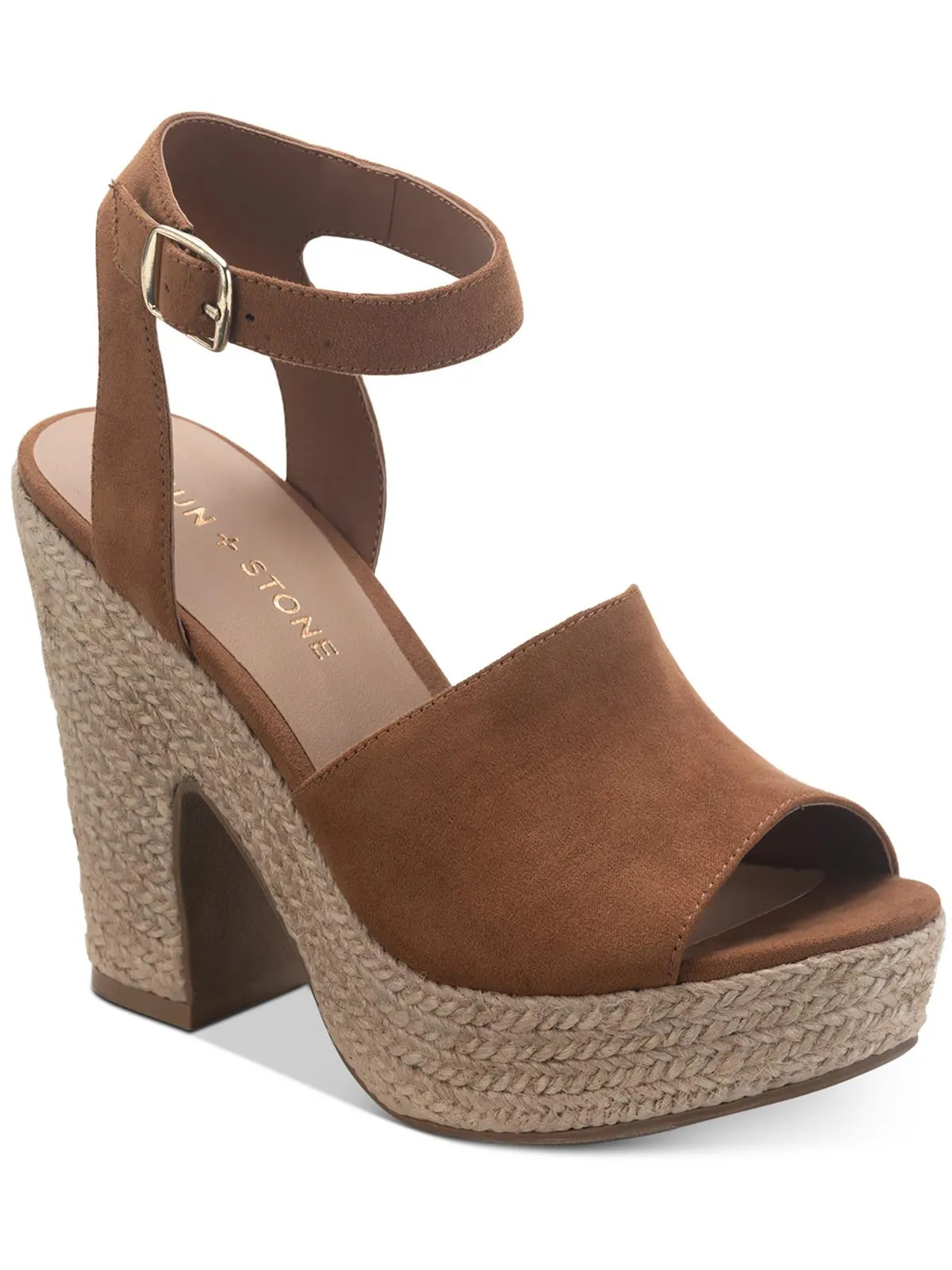 Fey Womens Faux Suede Espadrille Heels