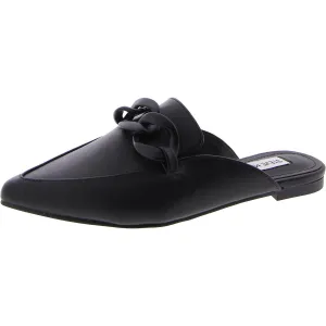 Finley Womens Faux Leather Pointed Toe Mules