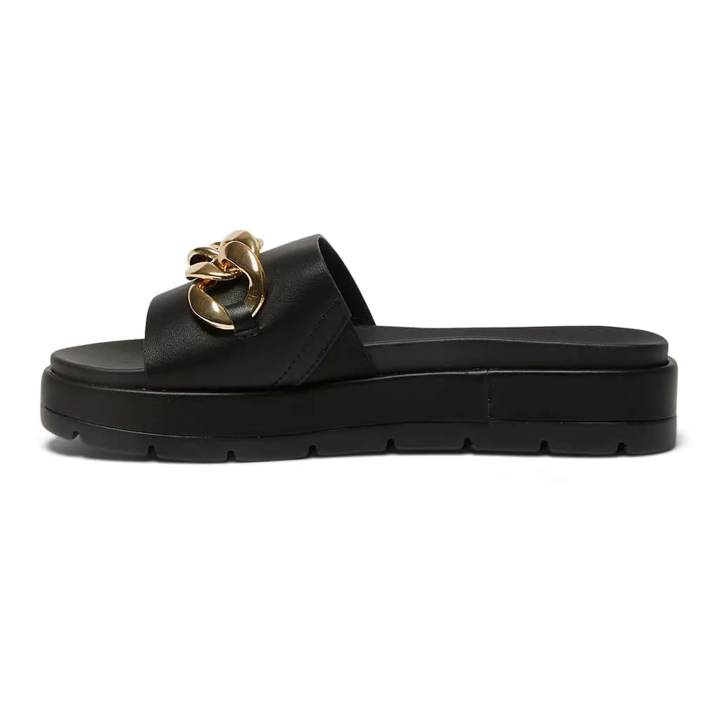 Fiona Slide in Black Smooth