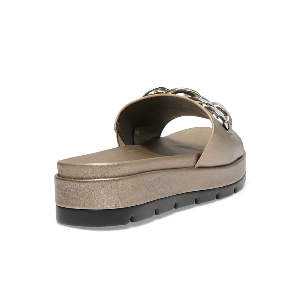Fiona Slide in Pewter Smooth