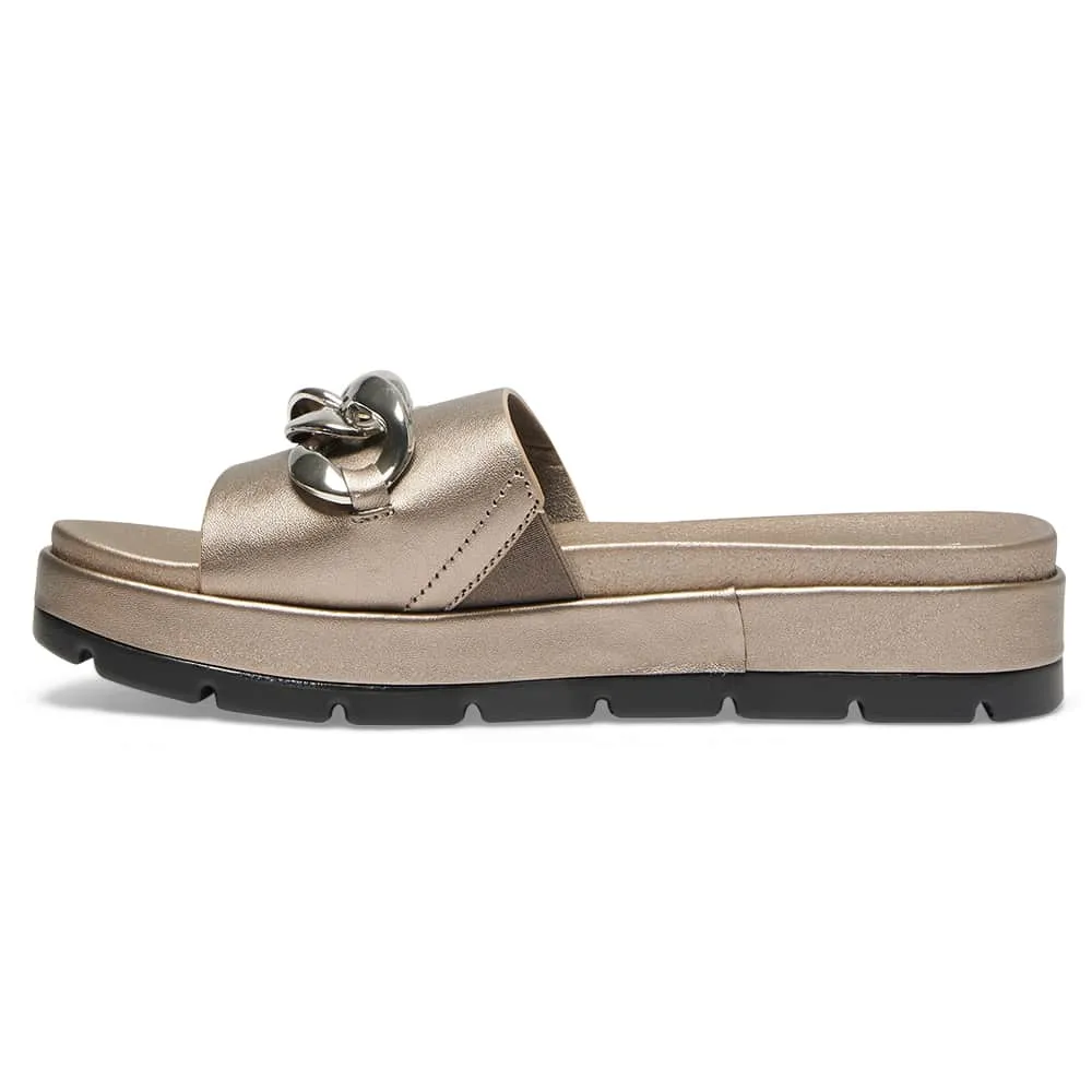 Fiona Slide in Pewter Smooth