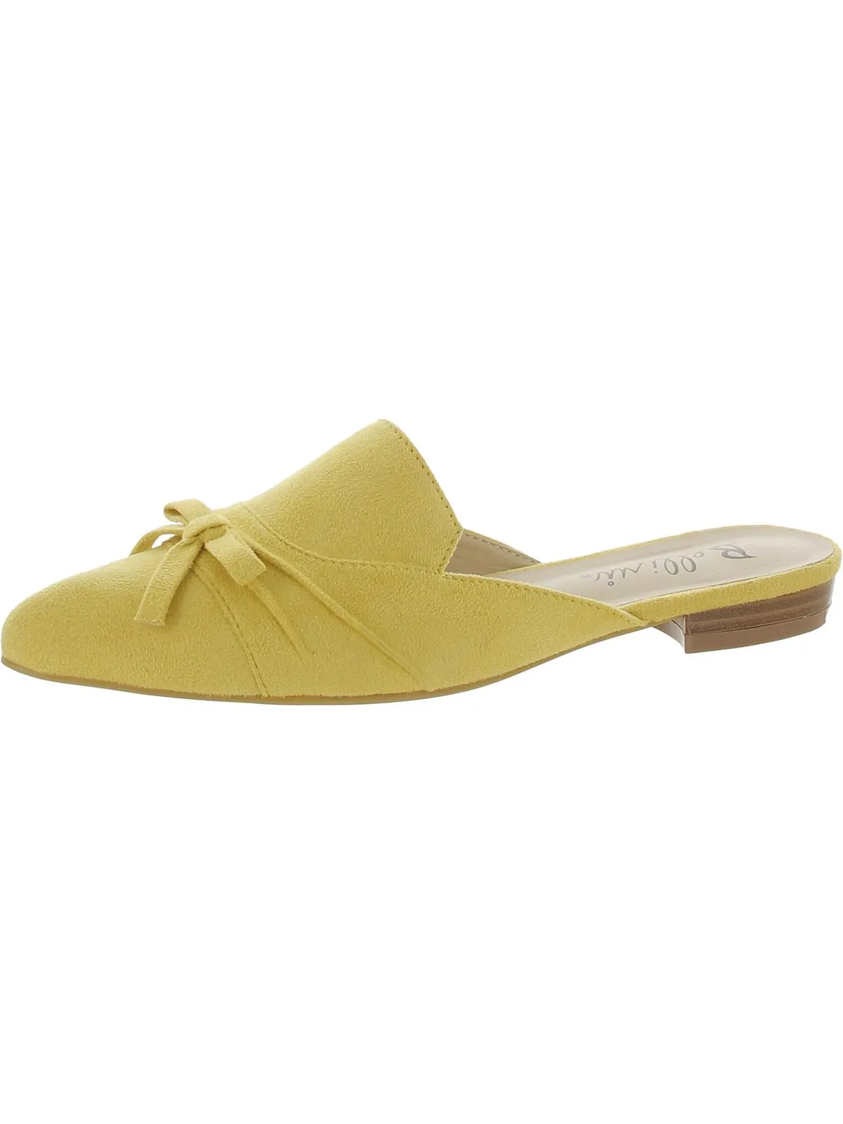 Flick Womens Faux Suede Pointed Toe Mules