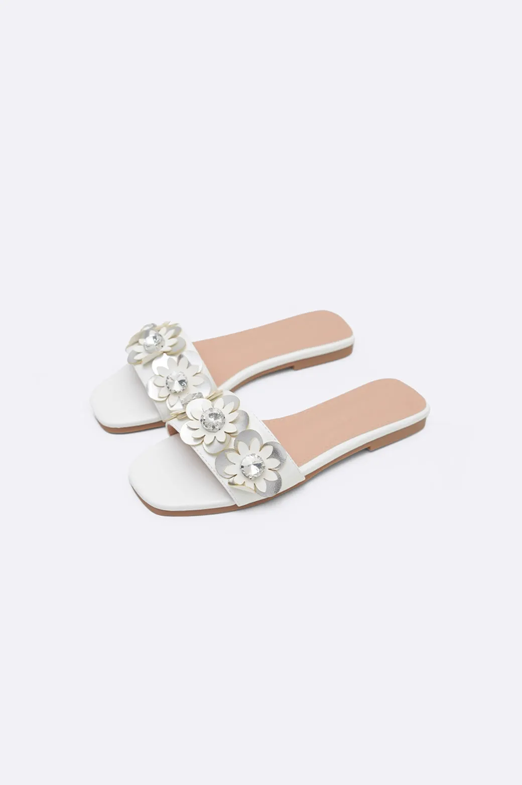 FLOWER METALLIC SLIDES