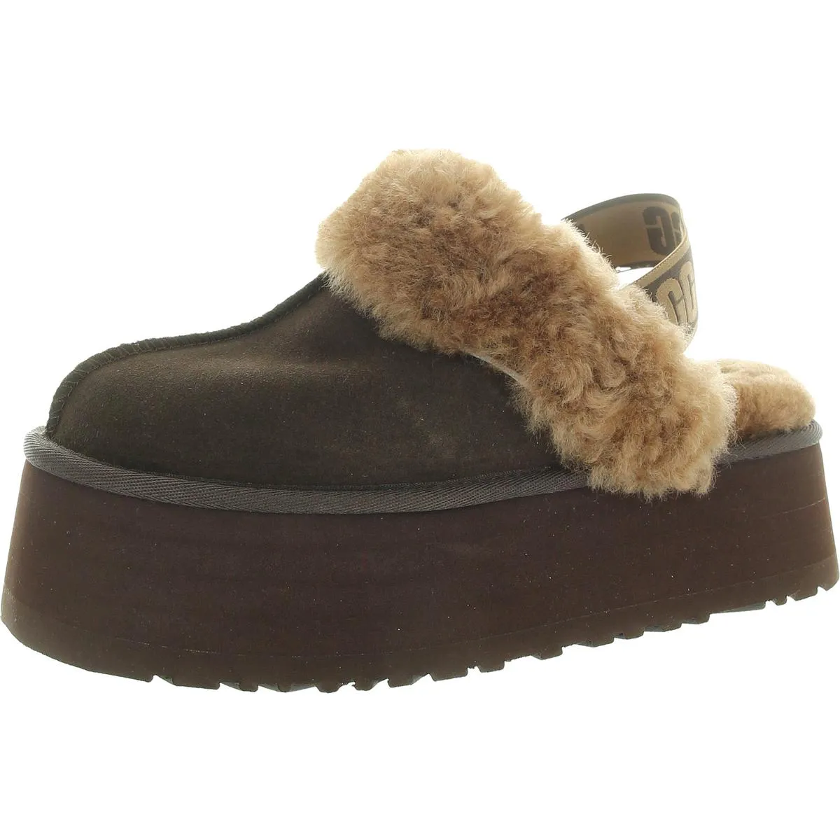 Funkette Womens Suede Shearling Slip-On Slippers