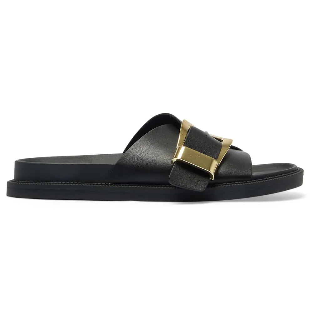 Gaby Flat in Black Smooth