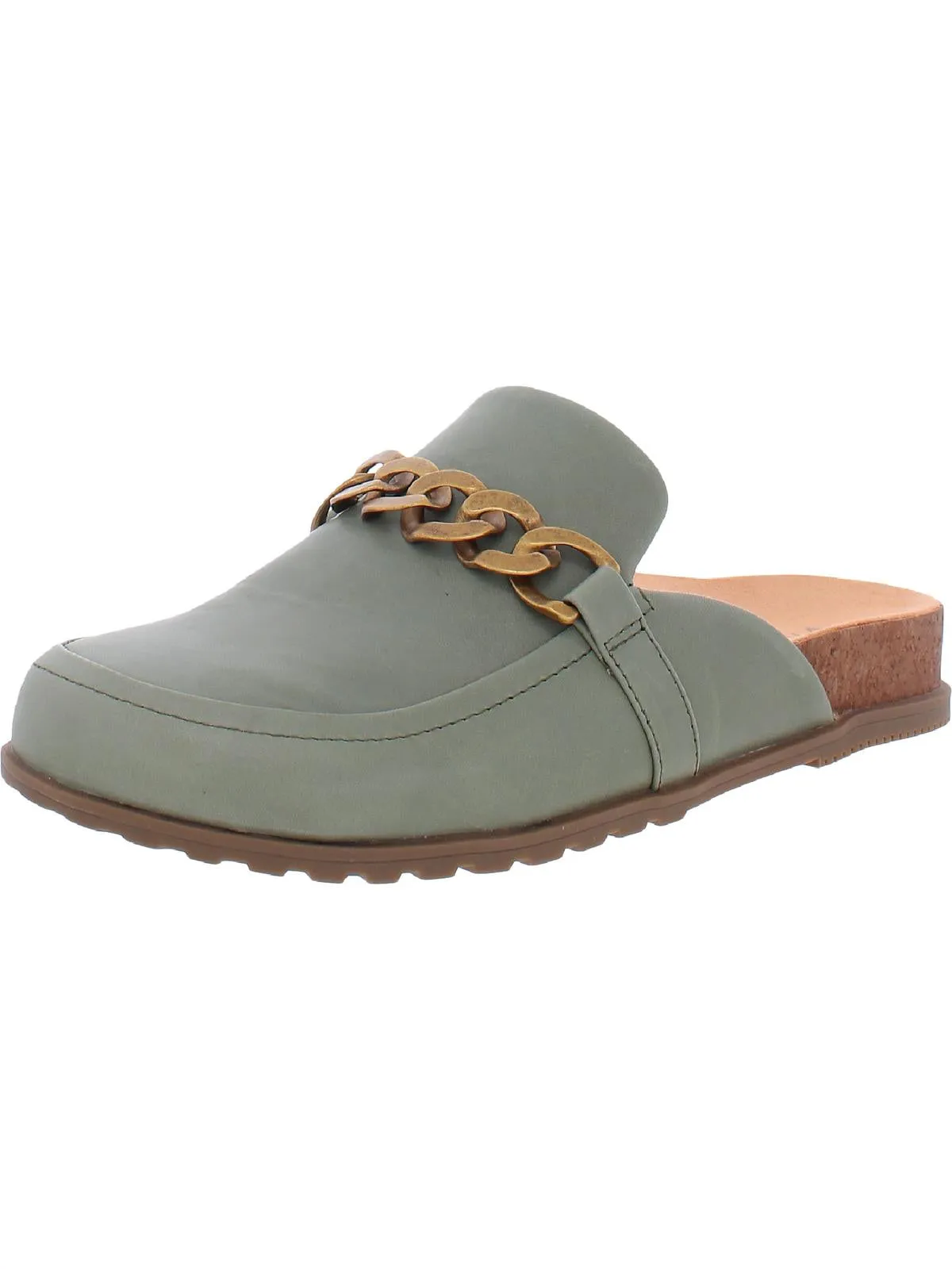 Georgie Womens Leather Slip On Mules