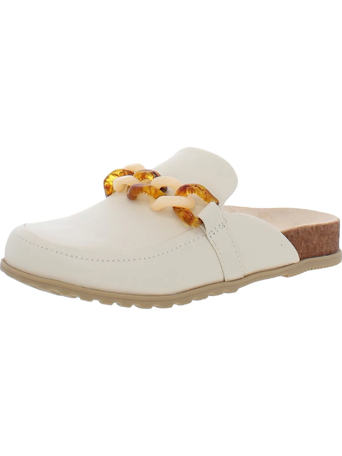 Georgie Womens Leather Slip On Mules