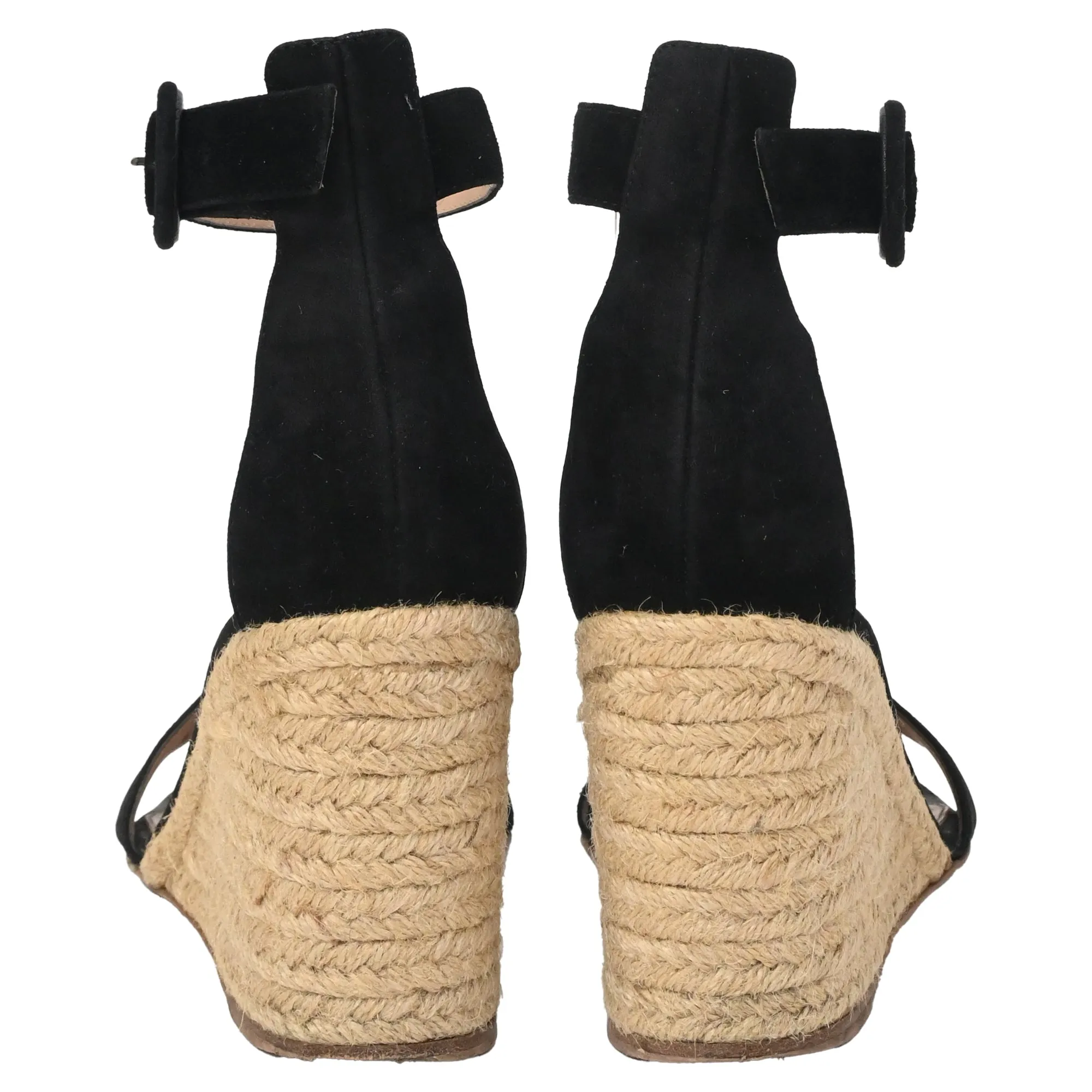 Gianvito Rossi Portofino 85 Espadrille Wedge Sandals in Black Suede