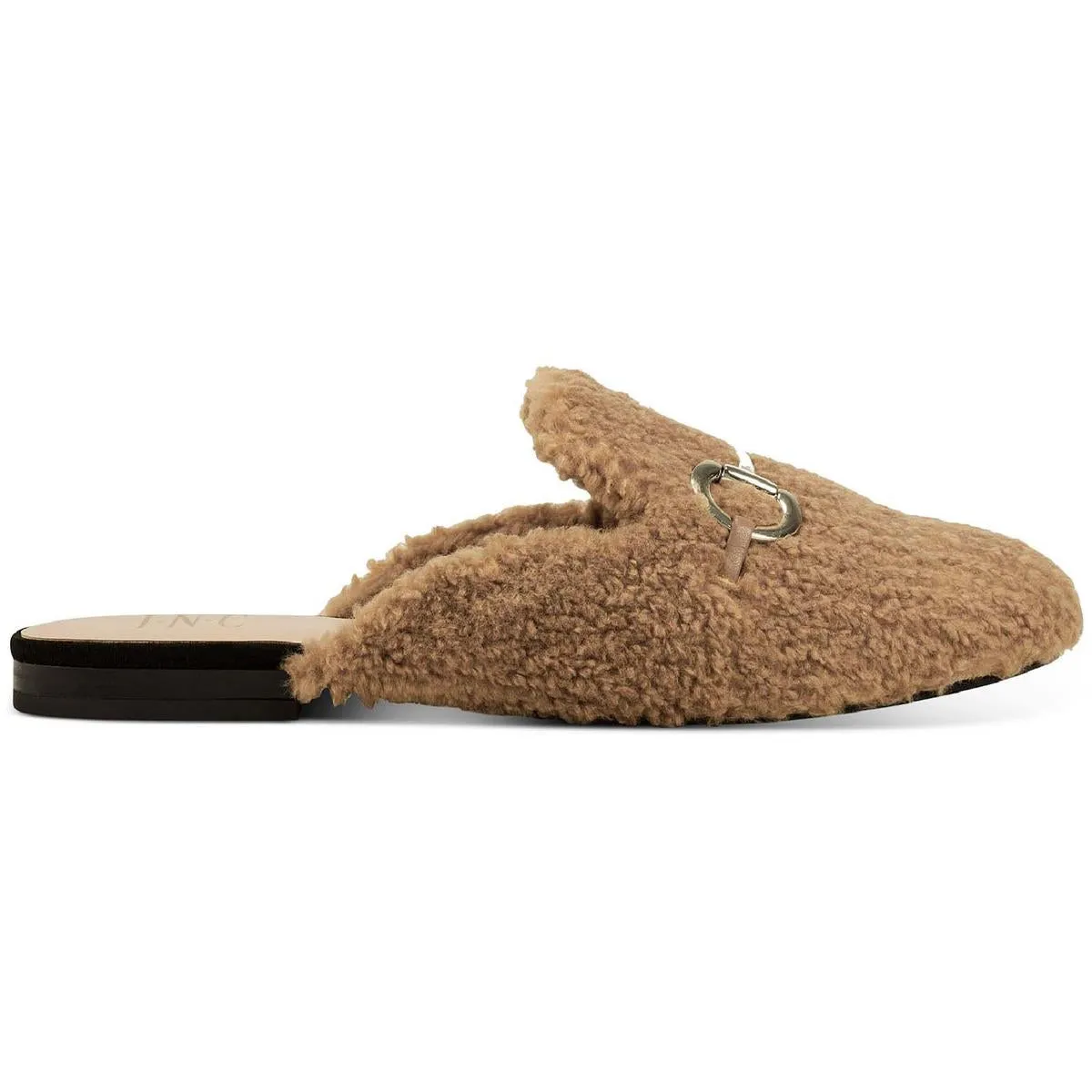 Gineen Womens Faux Shearling Slip On Mules