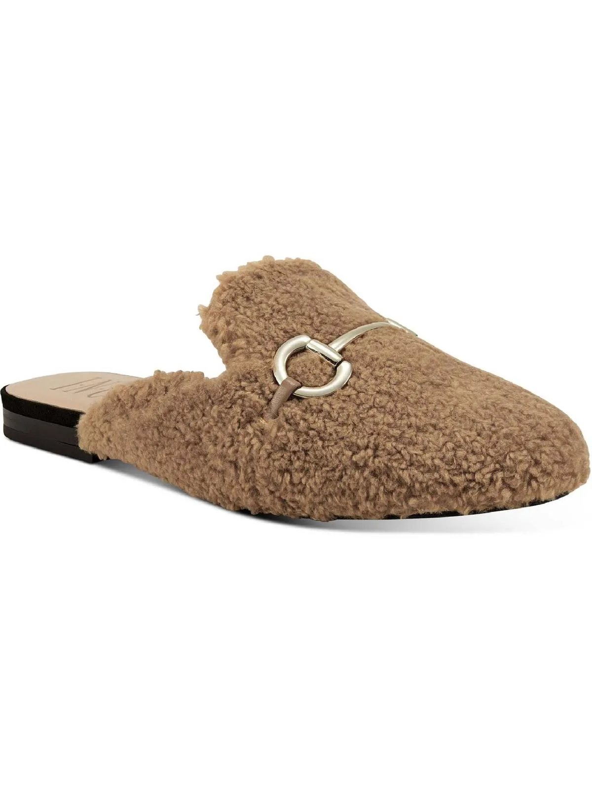 Gineen Womens Faux Shearling Slip On Mules