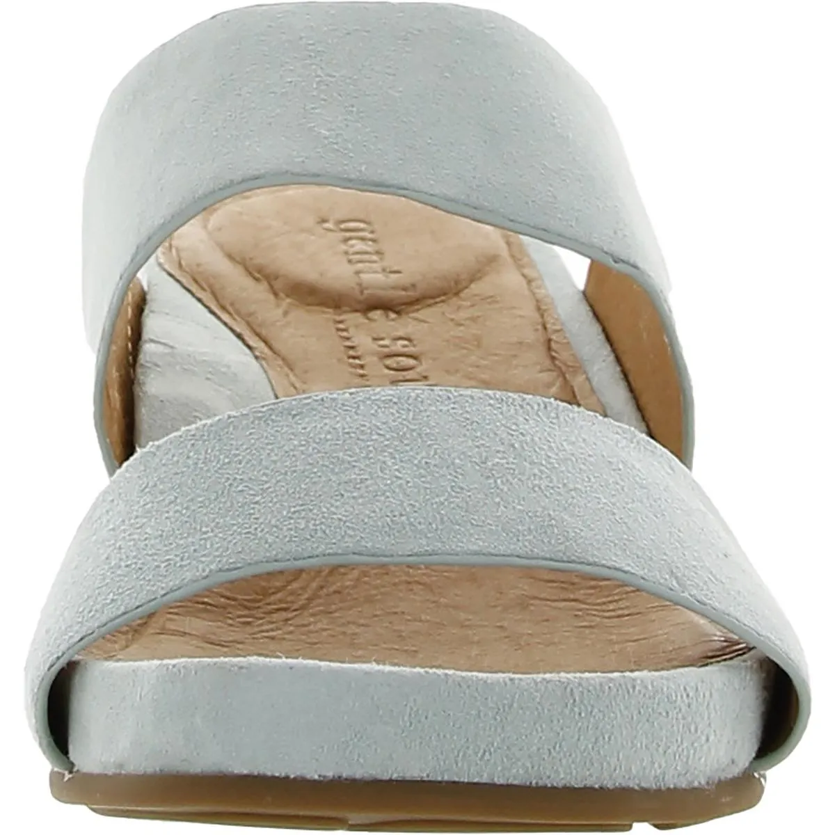 Gisele Womens Leather Slide Wedge Sandals