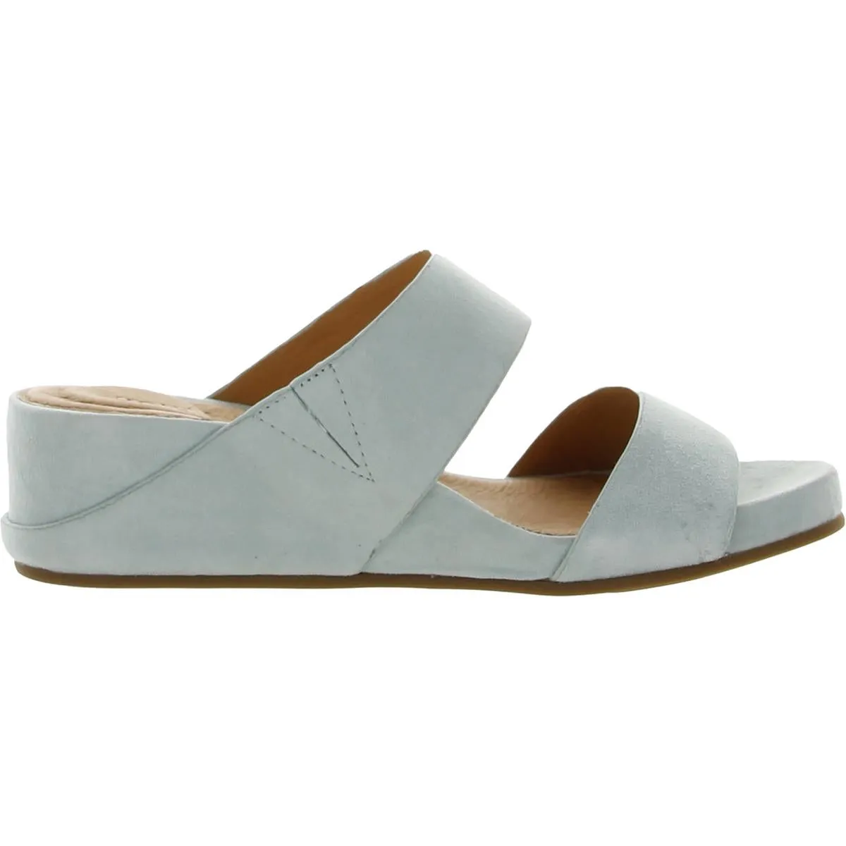 Gisele Womens Leather Slide Wedge Sandals