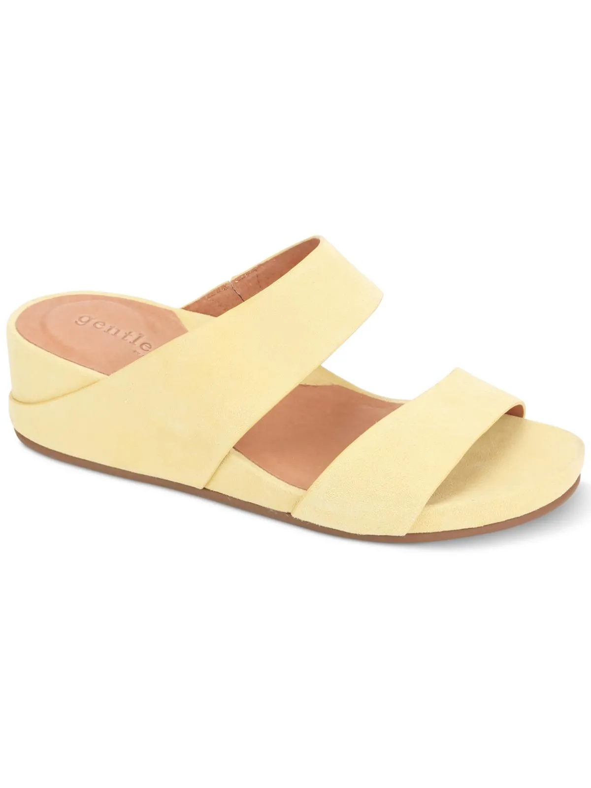 Gisele Womens Leather Slide Wedge Sandals