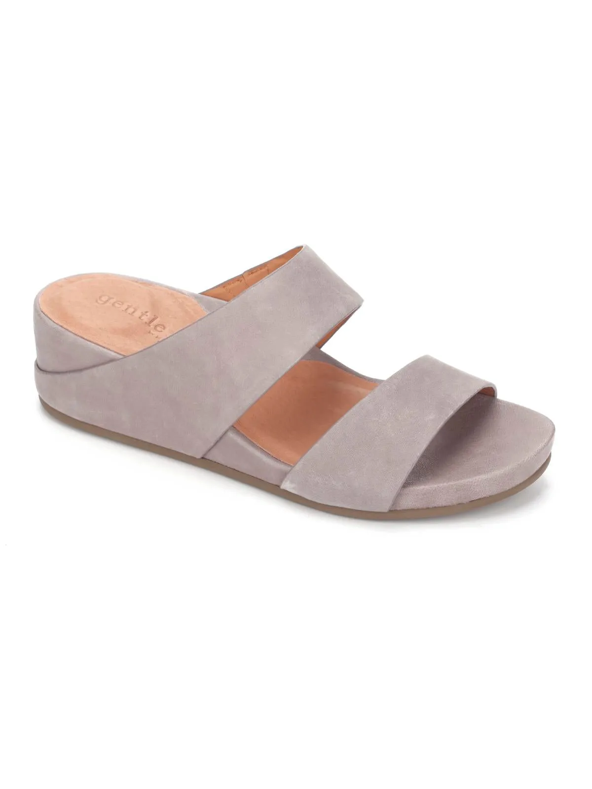 Gisele Womens Leather Slide Wedge Sandals
