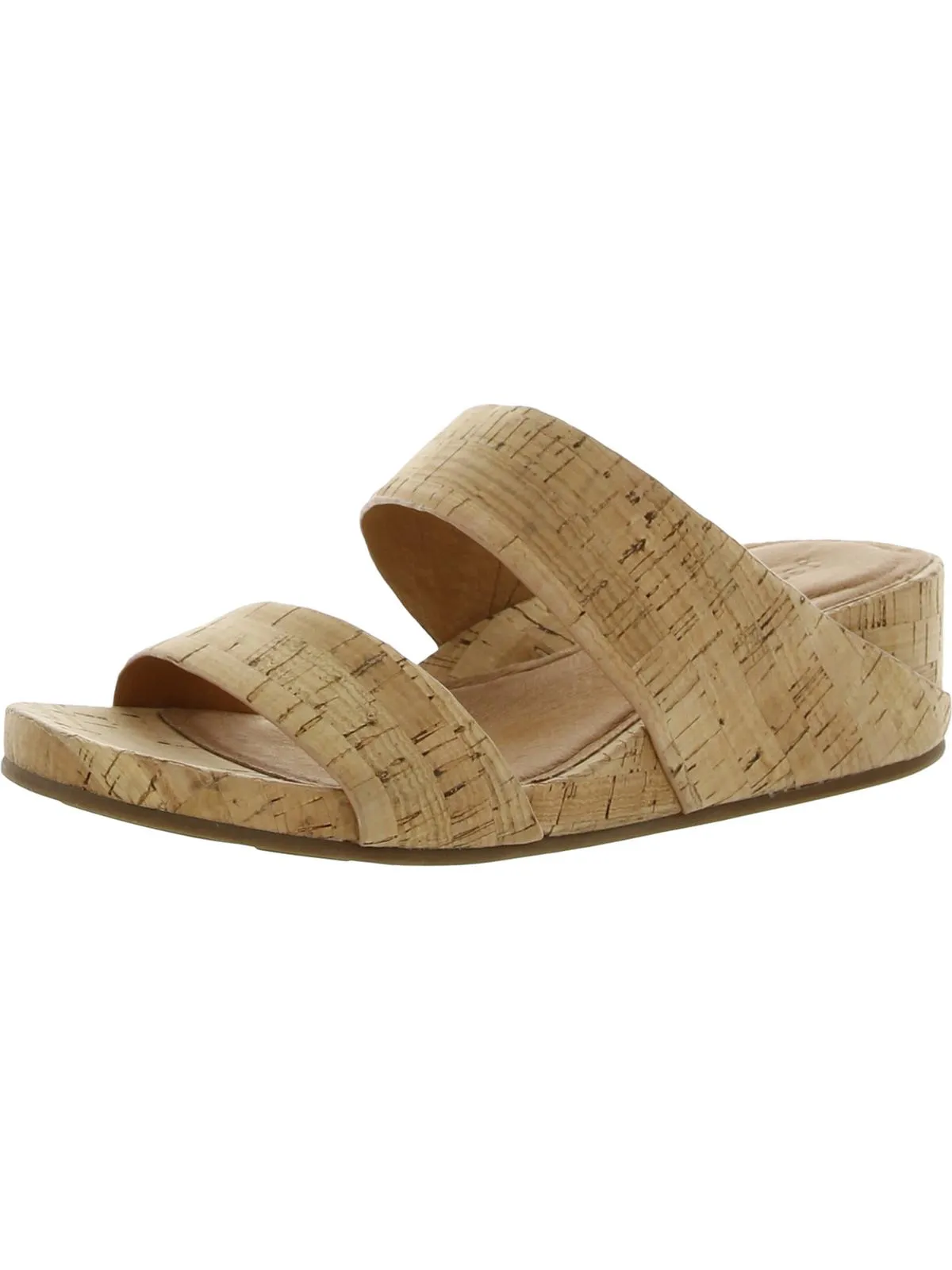 Gisele Womens Leather Slide Wedge Sandals