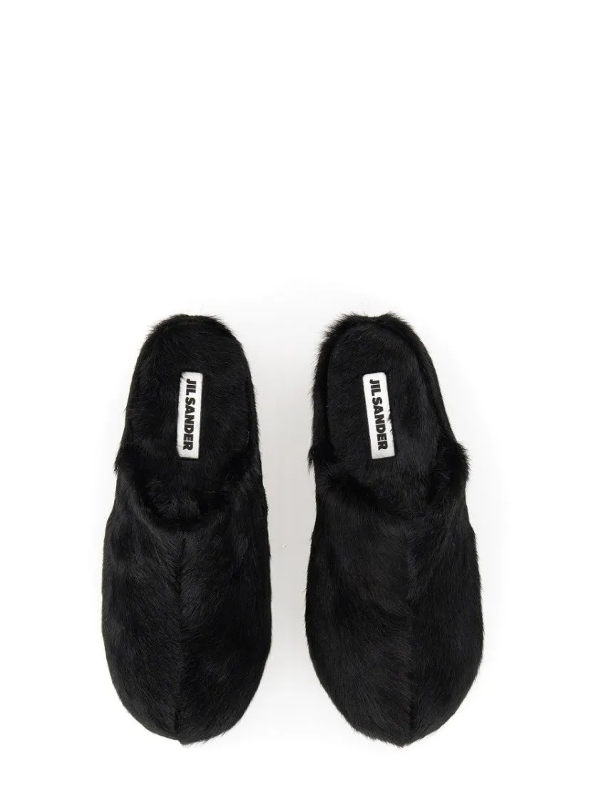 Goat Hair Mules With Coated Calfskin Sole