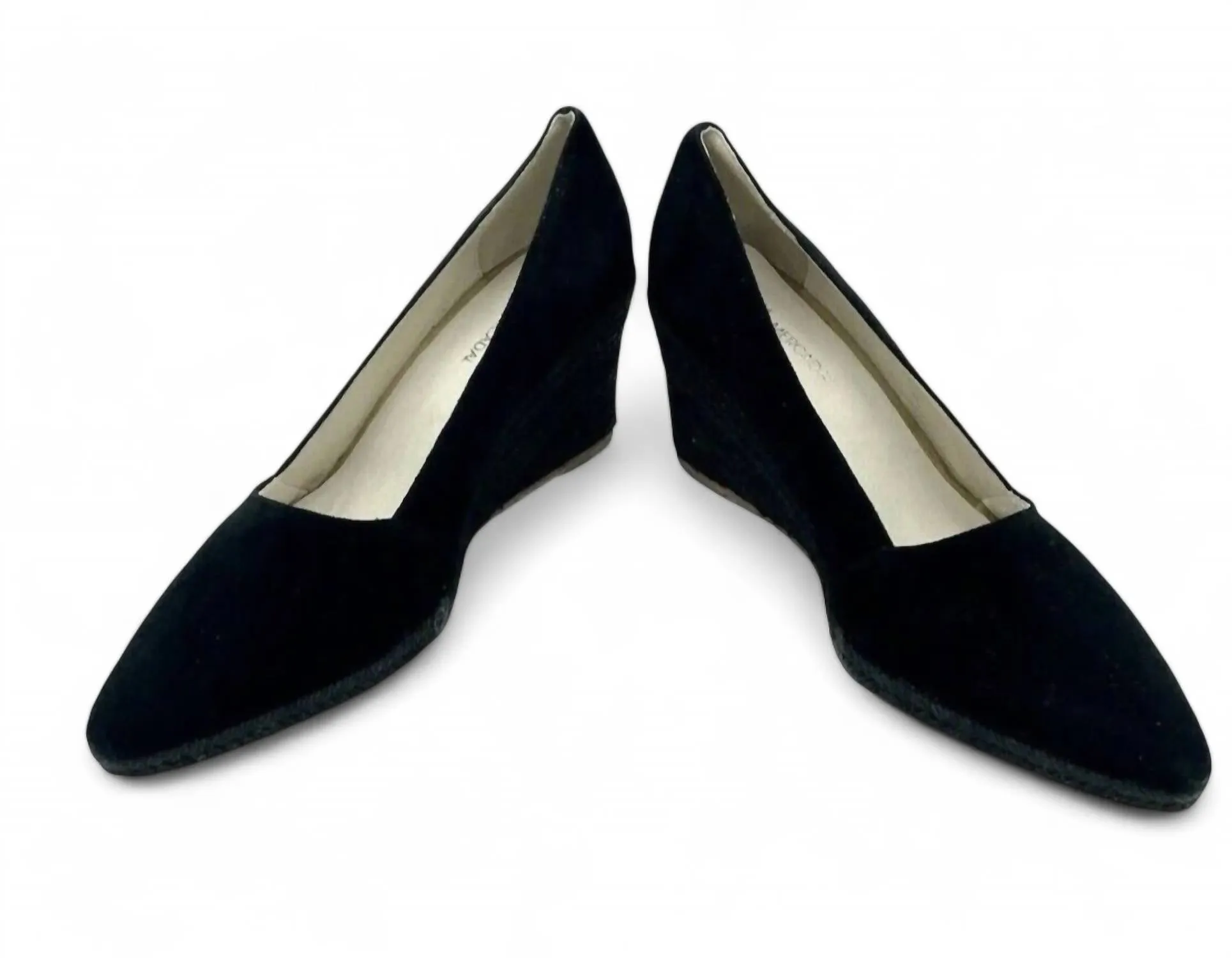Greta Suede Leather Wedge Espadrilles In Black