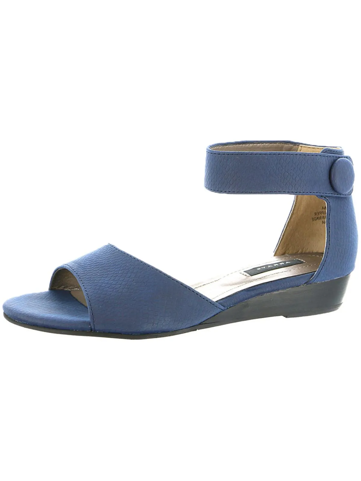 Havana Womens Faux Leather Snake Print Wedge Sandals
