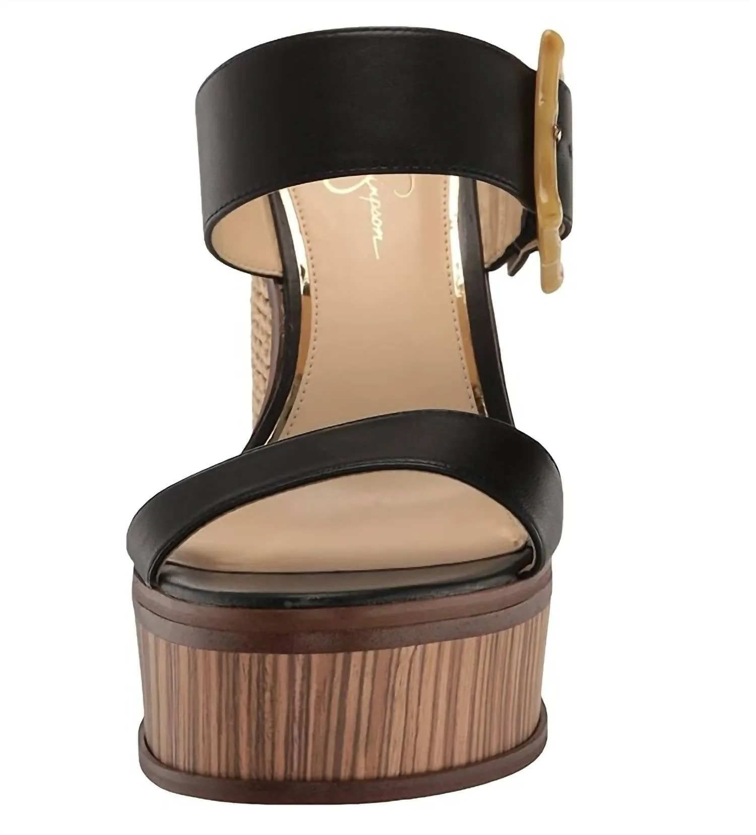 Hendrya Wedge Sandal In Black