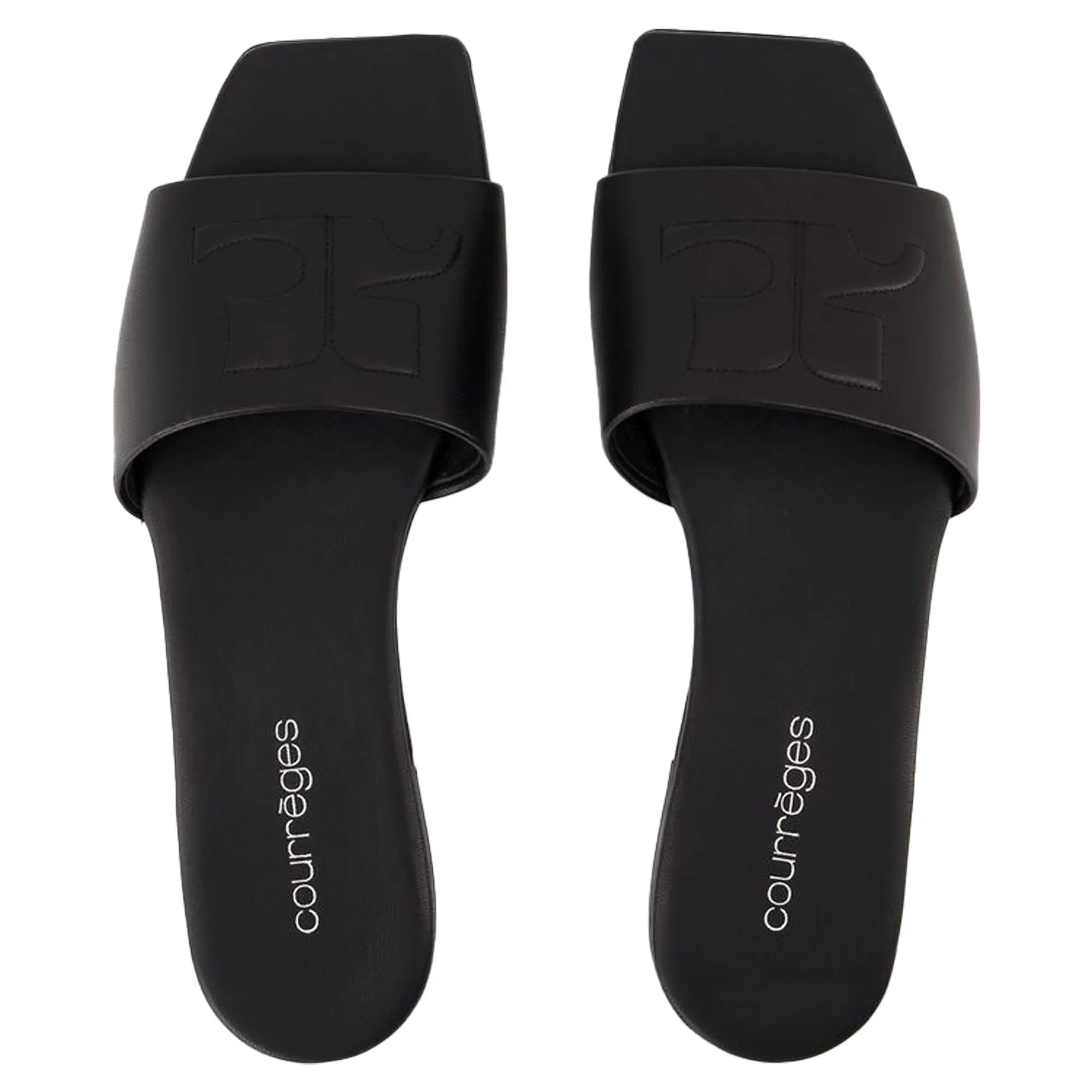 Heritage Shadow Sandals - Courreges - Leather - Black